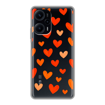 Силиконовый чехол на XIaomi Poco F5 с принтом Сердечки Силиконовый чехол на XIaomi Poco F5 с принтом Сердечки