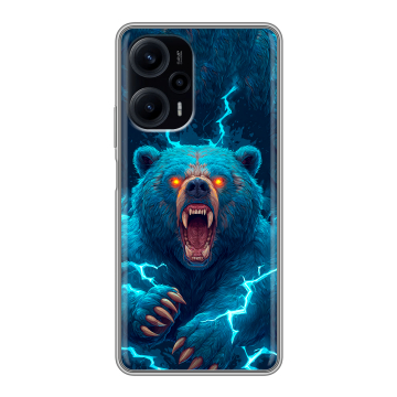 Силиконовый чехол на XIaomi Poco F5 с принтом Медведь Силиконовый чехол на XIaomi Poco F5 с принтом Медведь