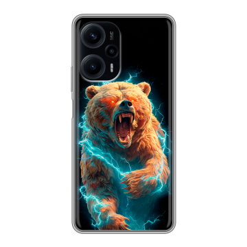 Силиконовый чехол на XIaomi Poco F5 с принтом Медведь Силиконовый чехол на XIaomi Poco F5 с принтом Медведь