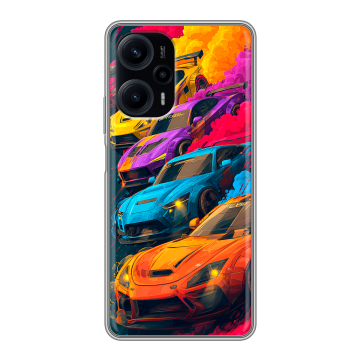 Силиконовый чехол на XIaomi Poco F5 с принтом Тачки Силиконовый чехол на XIaomi Poco F5 с принтом Тачки