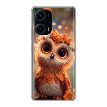 Силиконовый чехол на XIaomi Poco F5 с принтом Милая сова Силиконовый чехол на XIaomi Poco F5 с принтом Милая сова