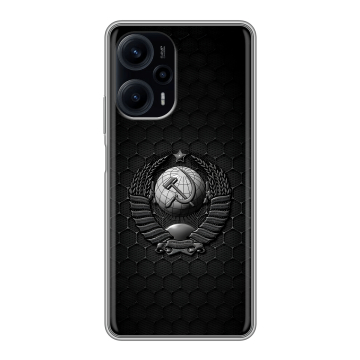 Силиконовый чехол на XIaomi Poco F5 с принтом Герб Флаг СССР Силиконовый чехол на XIaomi Poco F5 с принтом Герб Флаг СССР