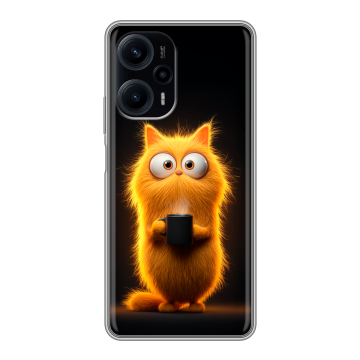 Силиконовый чехол на XIaomi Poco F5 с принтом Смешной кот