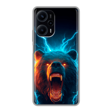 Силиконовый чехол на XIaomi Poco F5 с принтом Медведь Силиконовый чехол на XIaomi Poco F5 с принтом Медведь