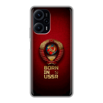Силиконовый чехол на XIaomi Poco F5 с принтом Флаг Герб СССР Силиконовый чехол на XIaomi Poco F5 с принтом Флаг Герб СССР