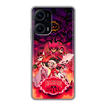 Силиконовый чехол на XIaomi Poco F5 с принтом Hazbin Hotel Отель Хазбин