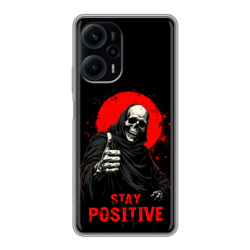 Силиконовый чехол на XIaomi Poco F5 с принтом смешной скелет Силиконовый чехол на XIaomi Poco F5 с принтом смешной скелет