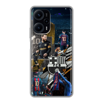 Силиконовый чехол на XIaomi Poco F5 с принтом Messi Barcelona Силиконовый чехол на XIaomi Poco F5 с принтом Messi Barcelona