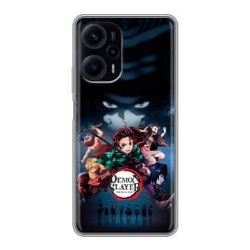 Силиконовый чехол на XIaomi Poco F5 с принтом Demon Slayer Клинок рассекающий демонов Силиконовый чехол на XIaomi Poco F5 с принтом Demon Slayer Клинок рассекающий демонов