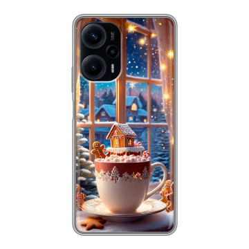 Силиконовый чехол на XIaomi Poco F5 с принтом Новый год Силиконовый чехол на XIaomi Poco F5 с принтом Новый год
