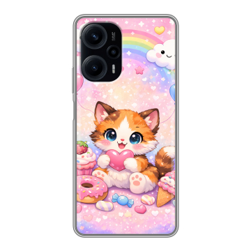 Силиконовый чехол на XIaomi Poco F5 с принтом для девочек