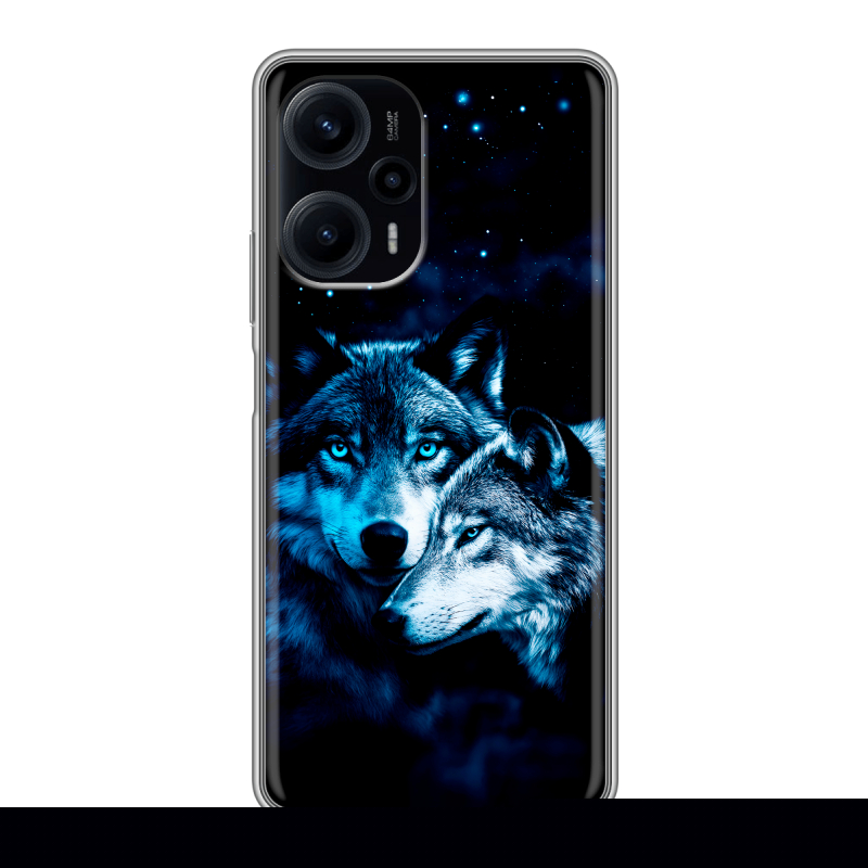 Силиконовый чехол на XIaomi Poco F5 с принтом Волки Силиконовый чехол на XIaomi Poco F5 с принтом Волки