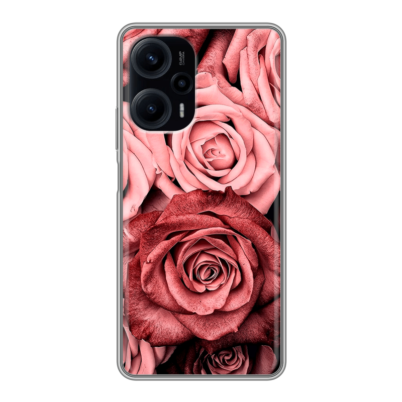 Силиконовый чехол на XIaomi Poco F5 с принтом Цветы розы Силиконовый чехол на XIaomi Poco F5 с принтом Цветы розы