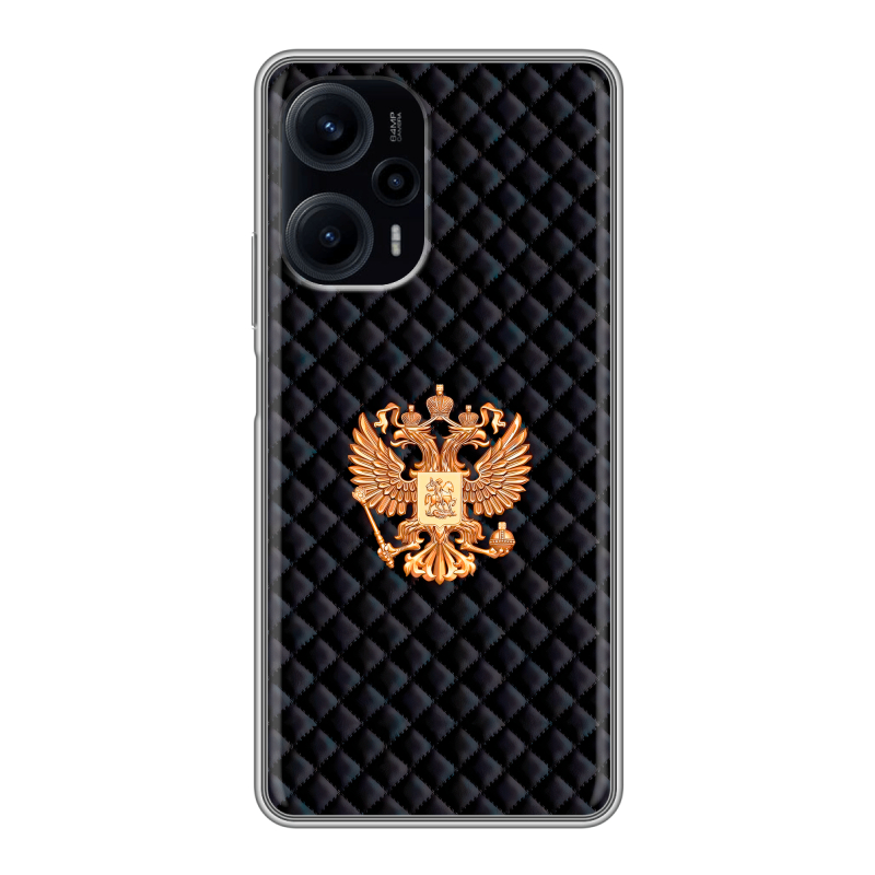 Силиконовый противоударный чехол на XIaomi Poco F5 с принтом Герб России принт Силиконовый противоударный чехол на XIaomi Poco F5 с принтом Герб России принт