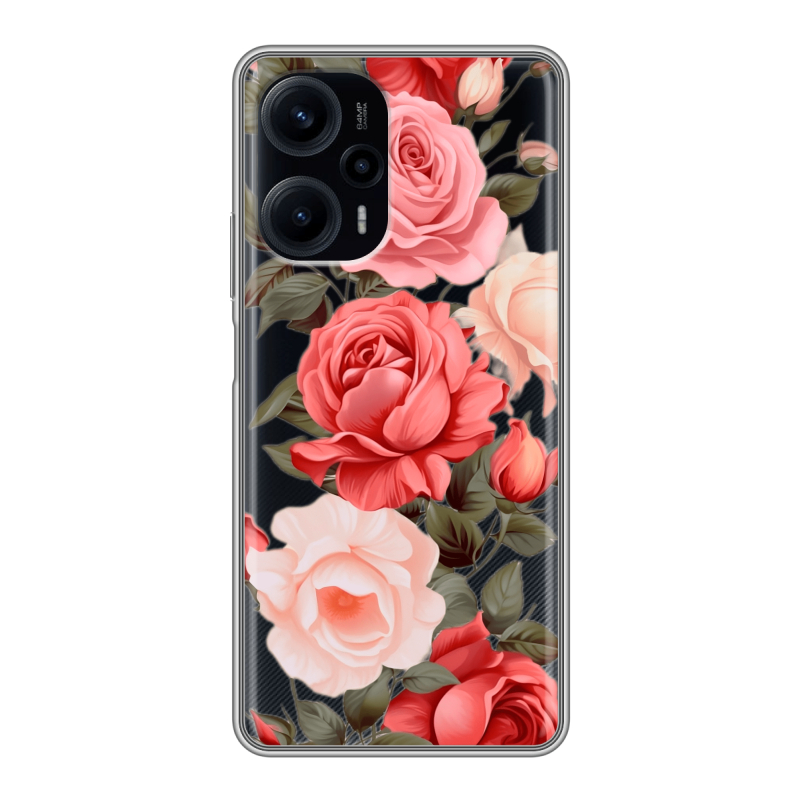 Силиконовый чехол на XIaomi Poco F5 с принтом Розы Силиконовый чехол на XIaomi Poco F5 с принтом Розы