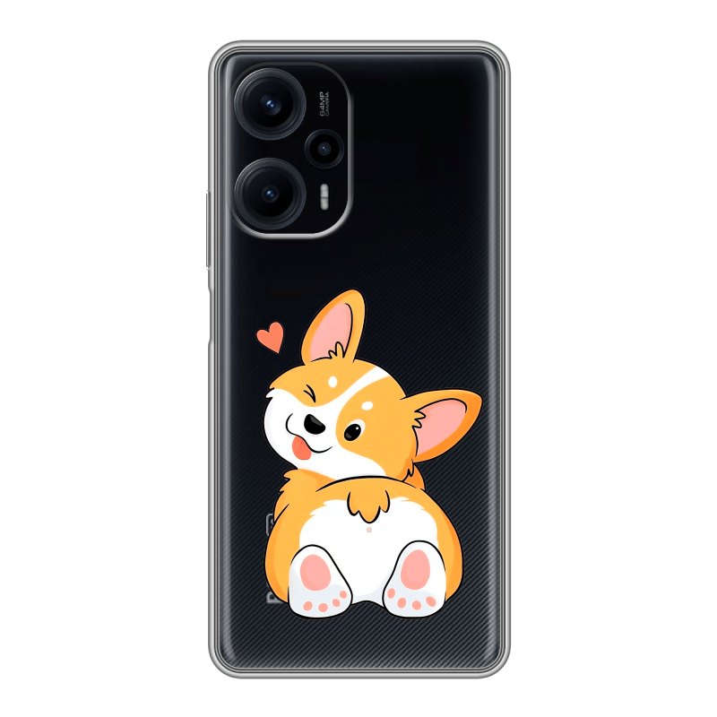 Силиконовый чехол на XIaomi Poco F5 с принтом Корги Силиконовый чехол на XIaomi Poco F5 с принтом Корги