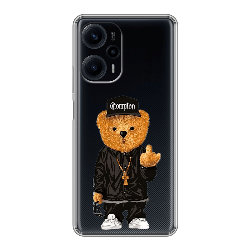 Силиконовый чехол на XIaomi Poco F5 с принтом Плюшевый медведь Силиконовый чехол на XIaomi Poco F5 с принтом Плюшевый медведь