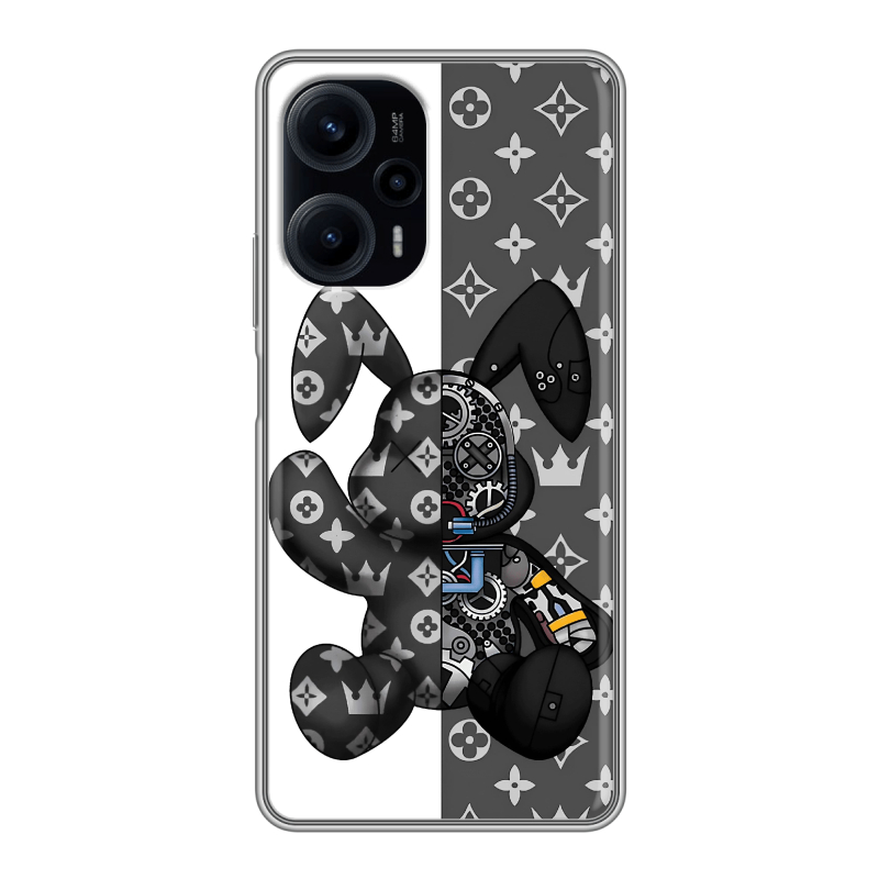 Силиконовый противоударный чехол на XIaomi Poco F5 с принтом Луи робот Силиконовый противоударный чехол на XIaomi Poco F5 с принтом Луи робот