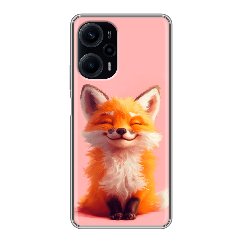 Силиконовый чехол на XIaomi Poco F5 с принтом милая лиса Силиконовый чехол на XIaomi Poco F5 с принтом милая лиса