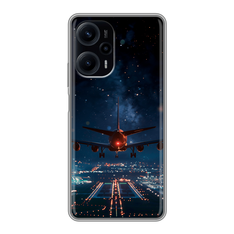 Силиконовый противоударный чехол на XIaomi Poco F5 с принтом самолет Силиконовый противоударный чехол на XIaomi Poco F5 с принтом самолет