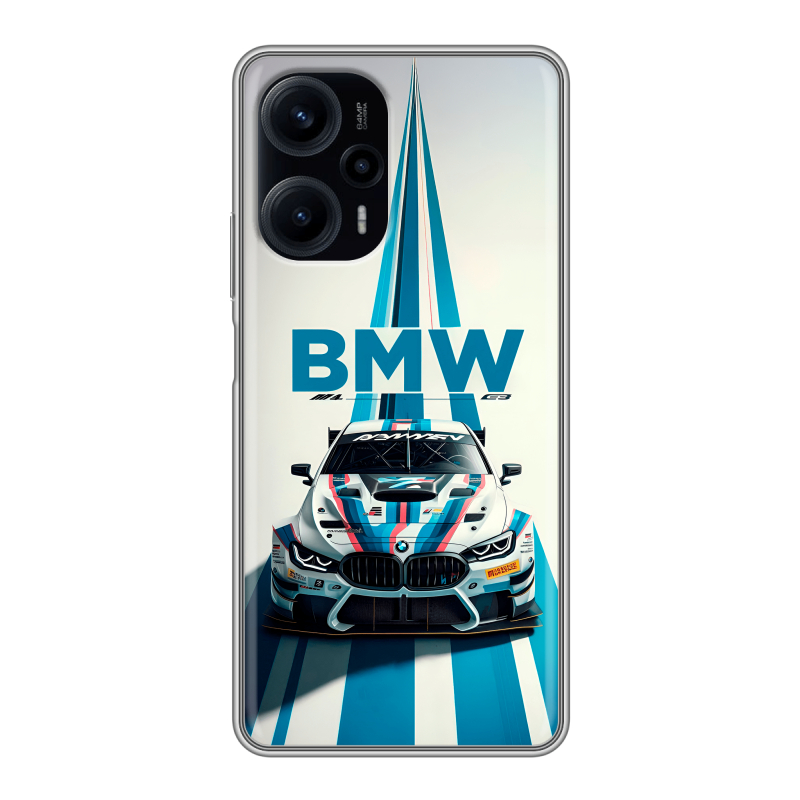 Силиконовый противоударный чехол на XIaomi Poco F5 с принтом БМВ BMW Силиконовый противоударный чехол на XIaomi Poco F5 с принтом БМВ BMW