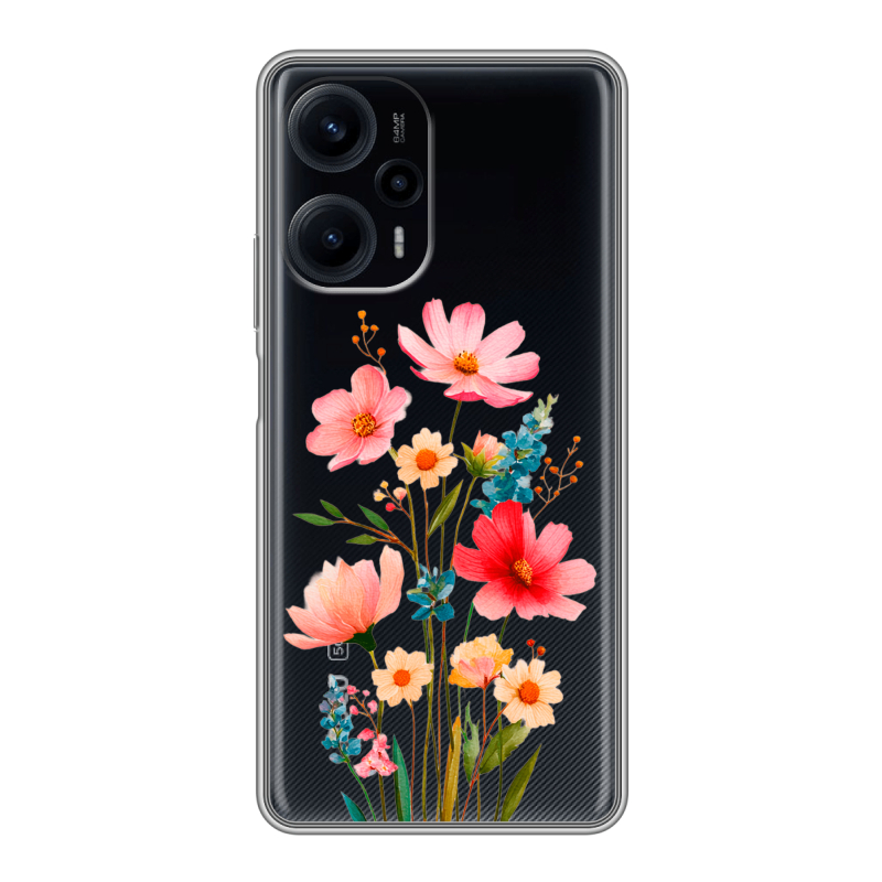 Силиконовый чехол на XIaomi Poco F5 с принтом Цветы Силиконовый чехол на XIaomi Poco F5 с принтом Цветы