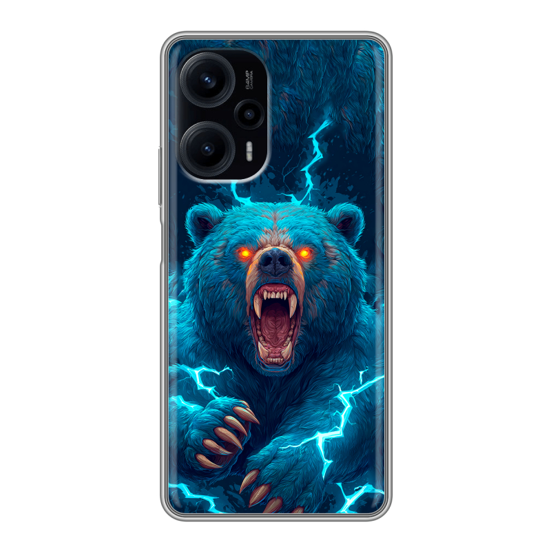 Силиконовый чехол на XIaomi Poco F5 с принтом Медведь Силиконовый чехол на XIaomi Poco F5 с принтом Медведь