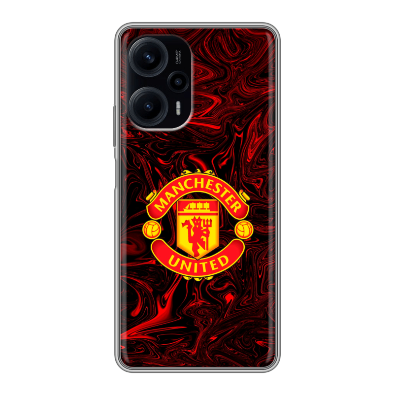 Силиконовый чехол на XIaomi Poco F5 с принтом Manchester United Силиконовый чехол на XIaomi Poco F5 с принтом Manchester United