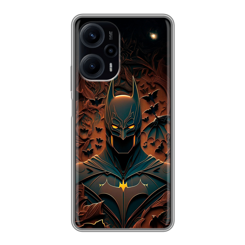 Силиконовый противоударный чехол на XIaomi Poco F5 с принтом Batman Бэтмен Силиконовый противоударный чехол на XIaomi Poco F5 с принтом Batman Бэтмен