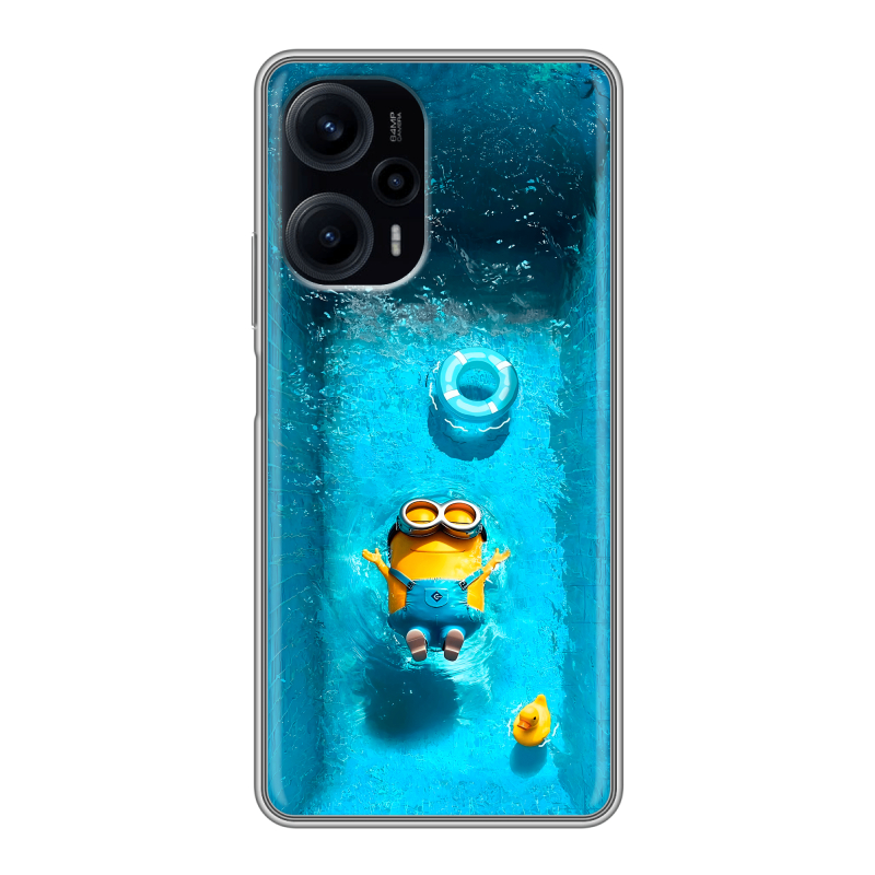 Силиконовый противоударный чехол на XIaomi Poco F5 с принтом Миньоны Силиконовый противоударный чехол на XIaomi Poco F5 с принтом Миньоны