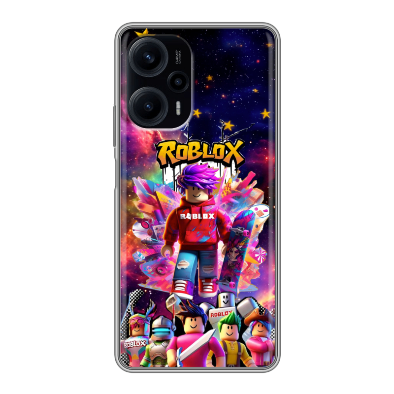 Силиконовый противоударный чехол на XIaomi Poco F5 с принтом Roblox Роблокс Силиконовый противоударный чехол на XIaomi Poco F5 с принтом Roblox Роблокс