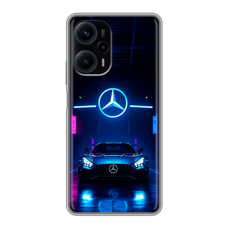 Силиконовый противоударный чехол на XIaomi Poco F5 с принтом Mercedes Мерседес Силиконовый противоударный чехол на XIaomi Poco F5 с принтом Mercedes Мерседес