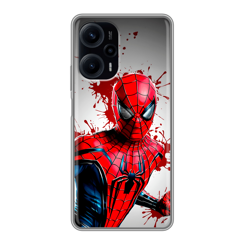 Силиконовый чехол на XIaomi Poco F5 с принтом Spiderman Человек паук Силиконовый чехол на XIaomi Poco F5 с принтом Spiderman Человек паук
