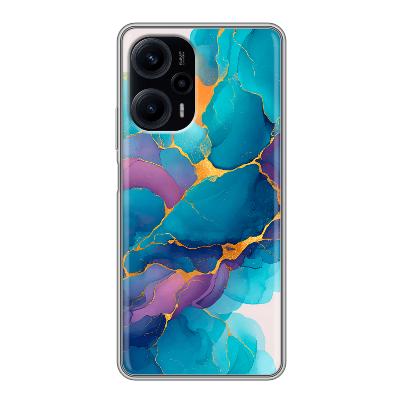 Силиконовый чехол на XIaomi Poco F5 с принтом Мрамор блестки Силиконовый чехол на XIaomi Poco F5 с принтом Мрамор блестки