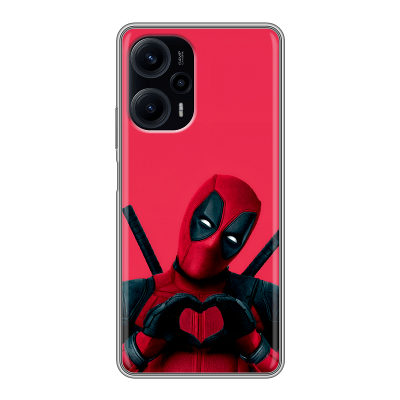 Силиконовый противоударный чехол на XIaomi Poco F5 с принтом Дедпул Deadpool Силиконовый противоударный чехол на XIaomi Poco F5 с принтом Дедпул Deadpool