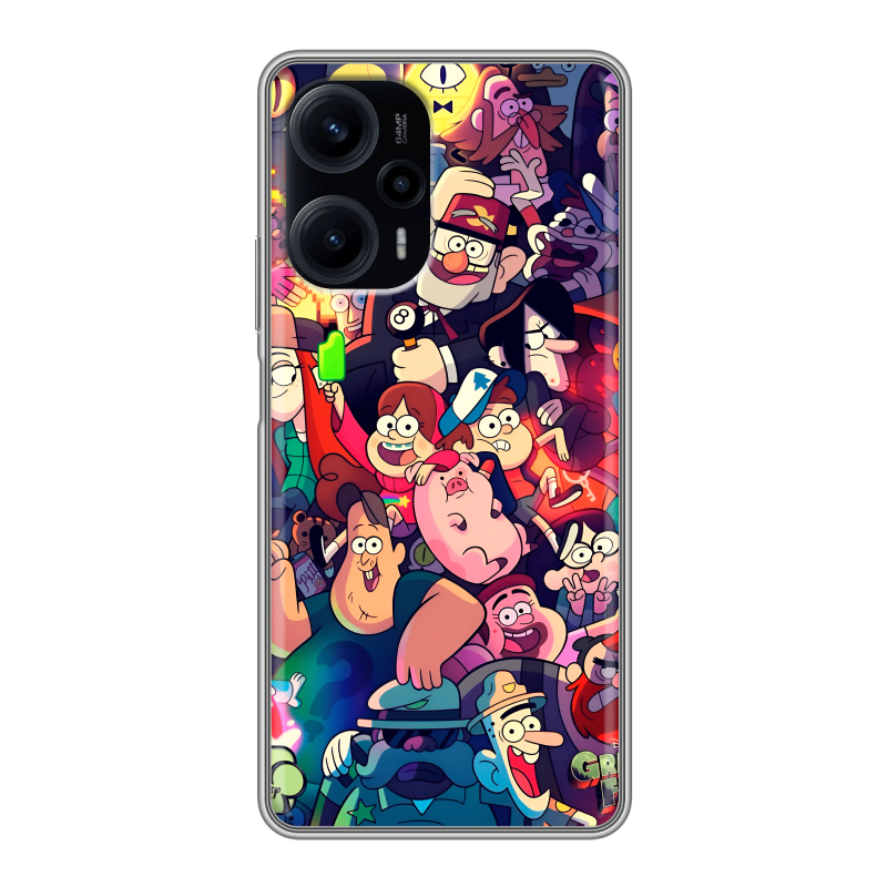 Силиконовый противоударный чехол на XIaomi Poco F5 с принтом Gravity Falls Гравити Фолз Силиконовый противоударный чехол на XIaomi Poco F5 с принтом Gravity Falls Гравити Фолз