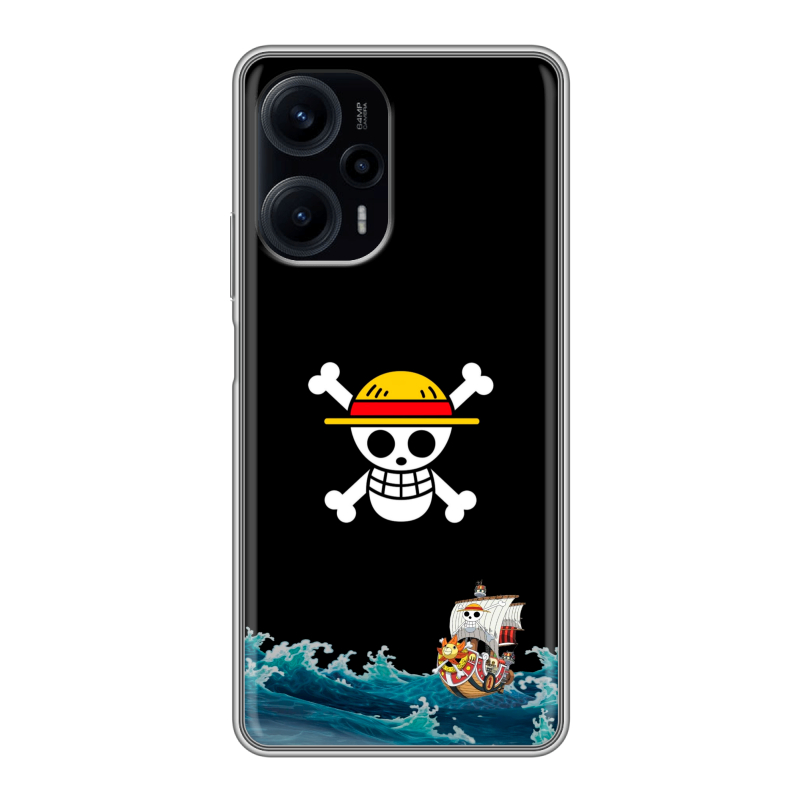 Силиконовый противоударный чехол на XIaomi Poco F5 с принтом One Piece Ван Пис Силиконовый противоударный чехол на XIaomi Poco F5 с принтом One Piece Ван Пис