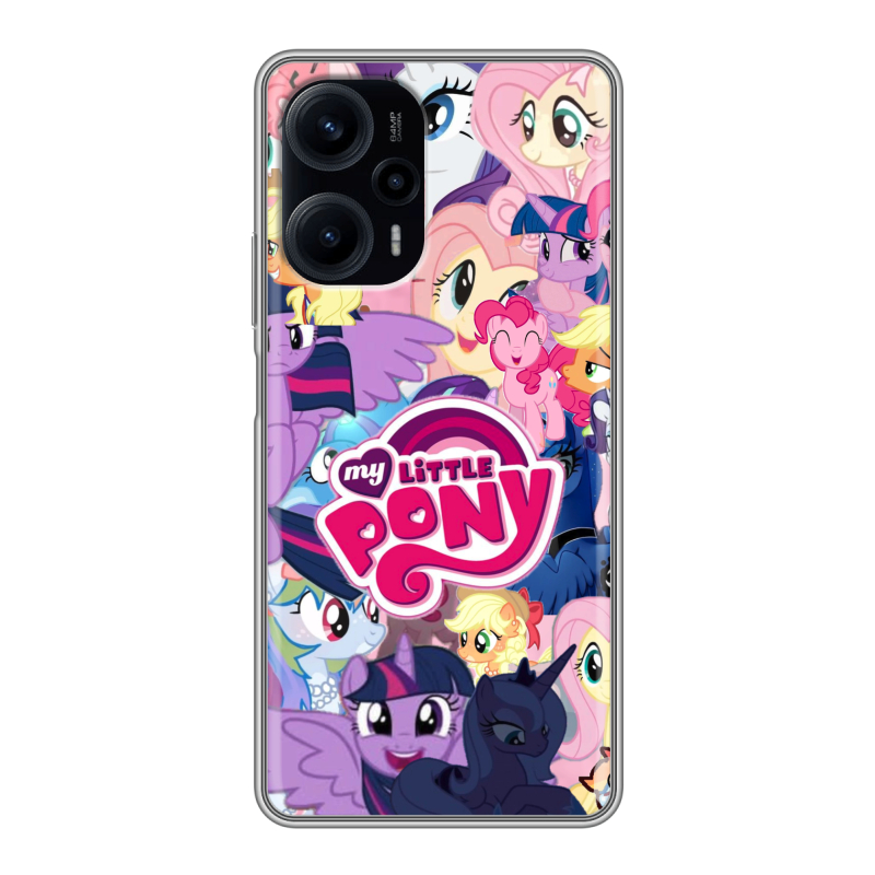 Силиконовый противоударный чехол на XIaomi Poco F5 с принтом My little pony Дружба чудо Силиконовый противоударный чехол на XIaomi Poco F5 с принтом My little pony Дружба чудо