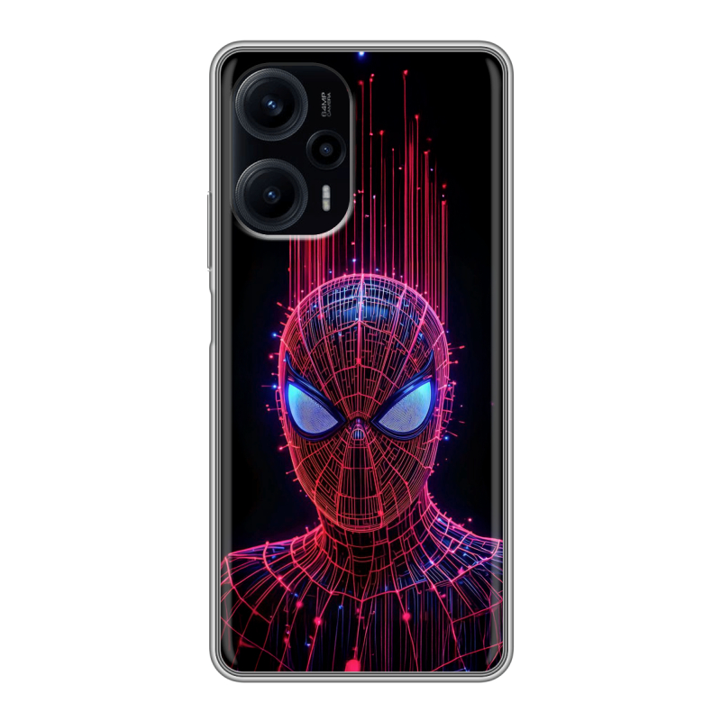 Силиконовый противоударный чехол на XIaomi Poco F5 с принтом Spiderman Человек паук Силиконовый противоударный чехол на XIaomi Poco F5 с принтом Spiderman Человек паук