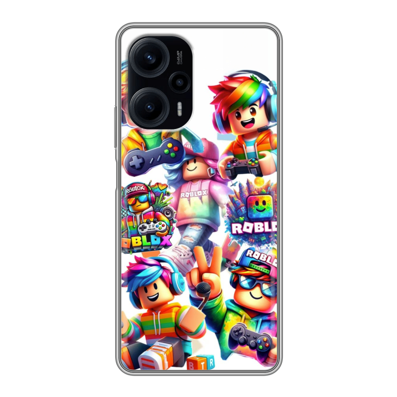 Силиконовый противоударный чехол на XIaomi Poco F5 с принтом Roblox Роблокс Силиконовый противоударный чехол на XIaomi Poco F5 с принтом Roblox Роблокс