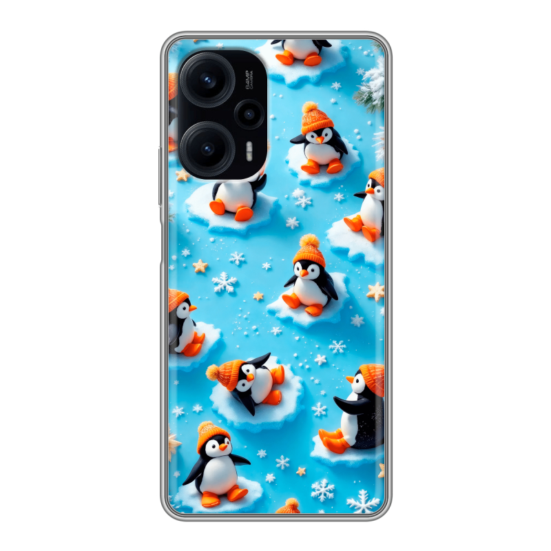 Силиконовый противоударный чехол на XIaomi Poco F5 с принтом Новый год Силиконовый противоударный чехол на XIaomi Poco F5 с принтом Новый год