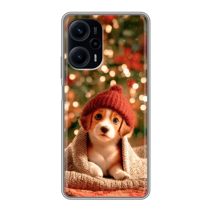 Силиконовый противоударный чехол на XIaomi Poco F5 с принтом Новый год Силиконовый противоударный чехол на XIaomi Poco F5 с принтом Новый год