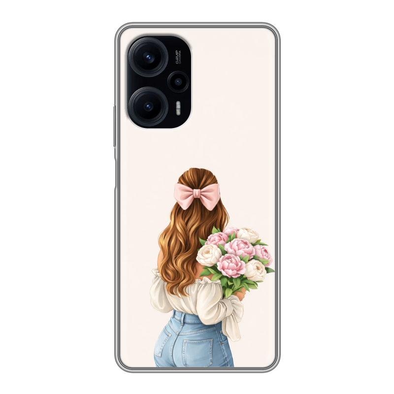 Силиконовый чехол на XIaomi Poco F5 с принтом женский Силиконовый чехол на XIaomi Poco F5 с принтом женский