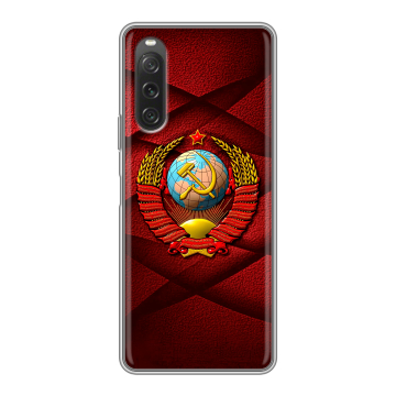 Силиконовый чехол на Sony Xperia 10 V с принтом Герб СССР Силиконовый чехол на Sony Xperia 10 V с принтом Герб СССР