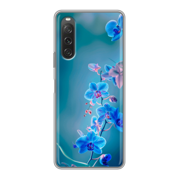 Силиконовый чехол на Sony Xperia 10 V с принтом Голубые цветы