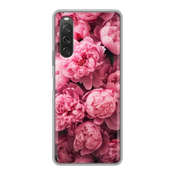 Силиконовый чехол на Sony Xperia 10 V с принтом цветы пионы