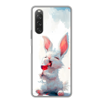 Силиконовый чехол на Sony Xperia 10 V с принтом кролик зайчик