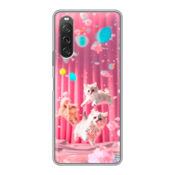 Силиконовый чехол на Sony Xperia 10 V с принтом милые котики Силиконовый чехол на Sony Xperia 10 V с принтом милые котики
