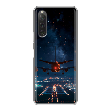 Силиконовый чехол на Sony Xperia 10 V с принтом самолет