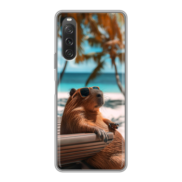 Силиконовый чехол на Sony Xperia 10 V с принтом Капибара